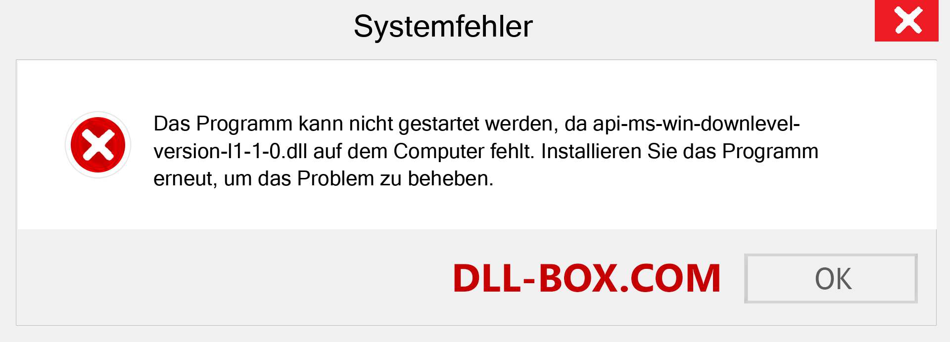 api-ms-win-downlevel-version-l1-1-0.dll-Datei fehlt?. Download für Windows 7, 8, 10 - Fix api-ms-win-downlevel-version-l1-1-0 dll Missing Error unter Windows, Fotos, Bildern