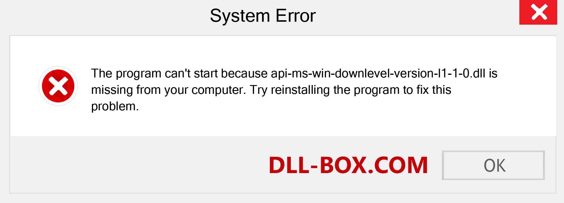  api-ms-win-downlevel-version-l1-1-0.dll file is missing?. Download for Windows 7, 8, 10 - Fix  api-ms-win-downlevel-version-l1-1-0 dll Missing Error on Windows, photos, images